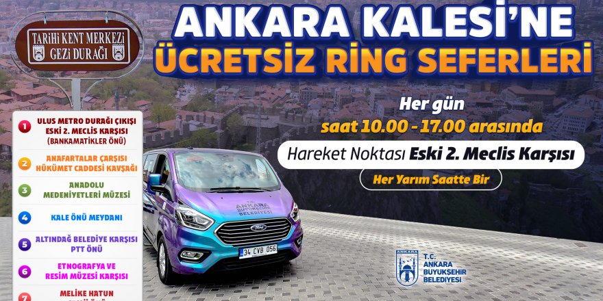 Ankara Kalesi’ne Ücretsiz Ring Seferleri